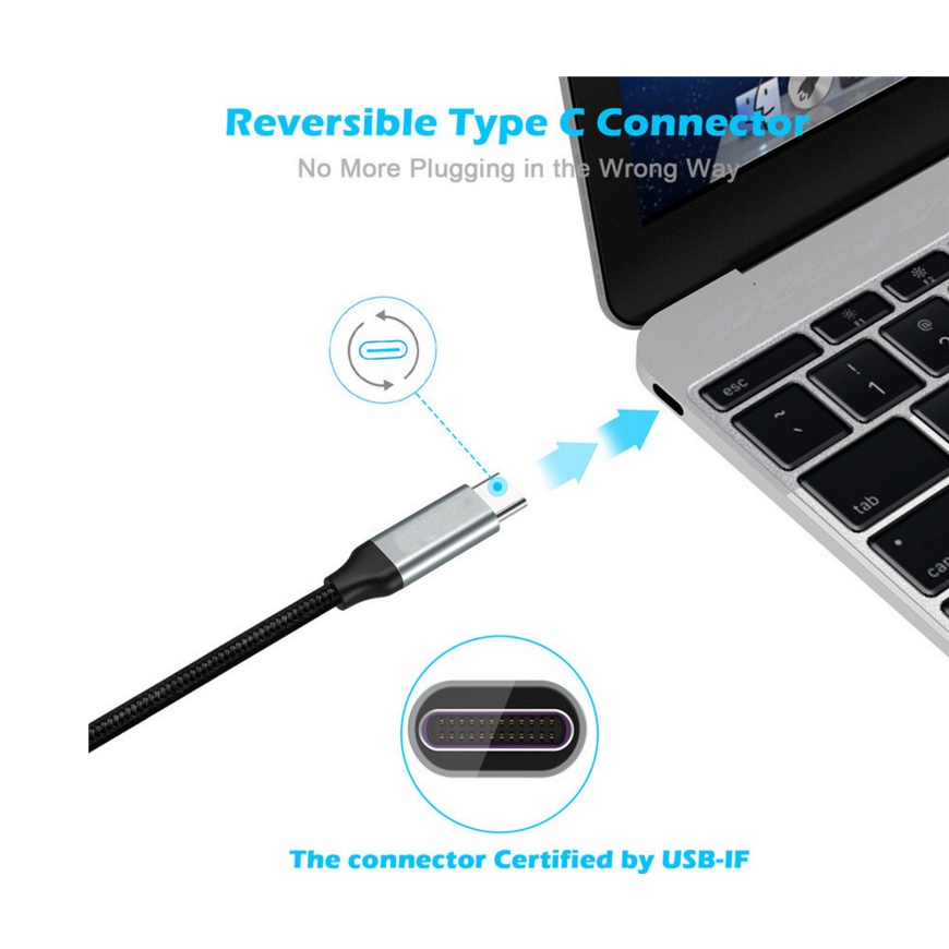 Cáp Sạc Nhanh USB C 3.1 Type C 60W Chuyên Dụng Cho Samsung Galaxy Note 9 8 S10 + S10e MacBook Pro