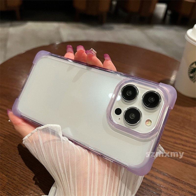 Ultra Ốp Điện Thoại Acrylic Mềm Trong Suốt Siêu Mỏng Có Túi Khí Chống Rơi Bốn Góc Cho Iphone 15 14 13 12 Pro Max Plus