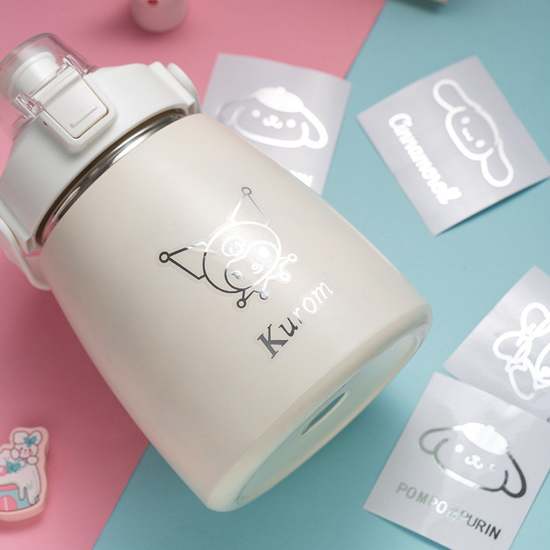 Miếng Dán Kim Loại Họa Tiết Hoạt Hình Nhật Bản Sanrio Cinnamoroll Pachacco Kuromi Melody Purin Dễ Thương Sáng Tạo Trang Trí Cốc Nước