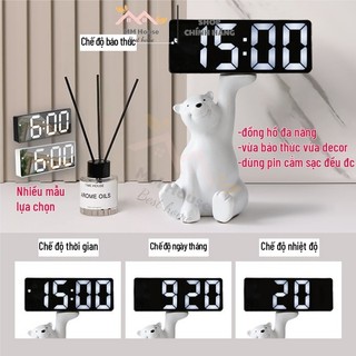 Đồng hồ led để bàn trang trí decor điện tử đẹp, Đồng hồ để bàn, đồng hồ Led để bàn, đồng hồ báo thức MM House