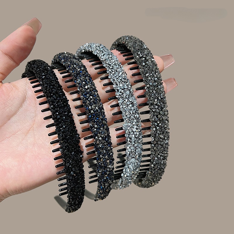 Băng đô cài tóc CHLINS có răng đính đá rhinestone chống trượt thời trang cho nữ