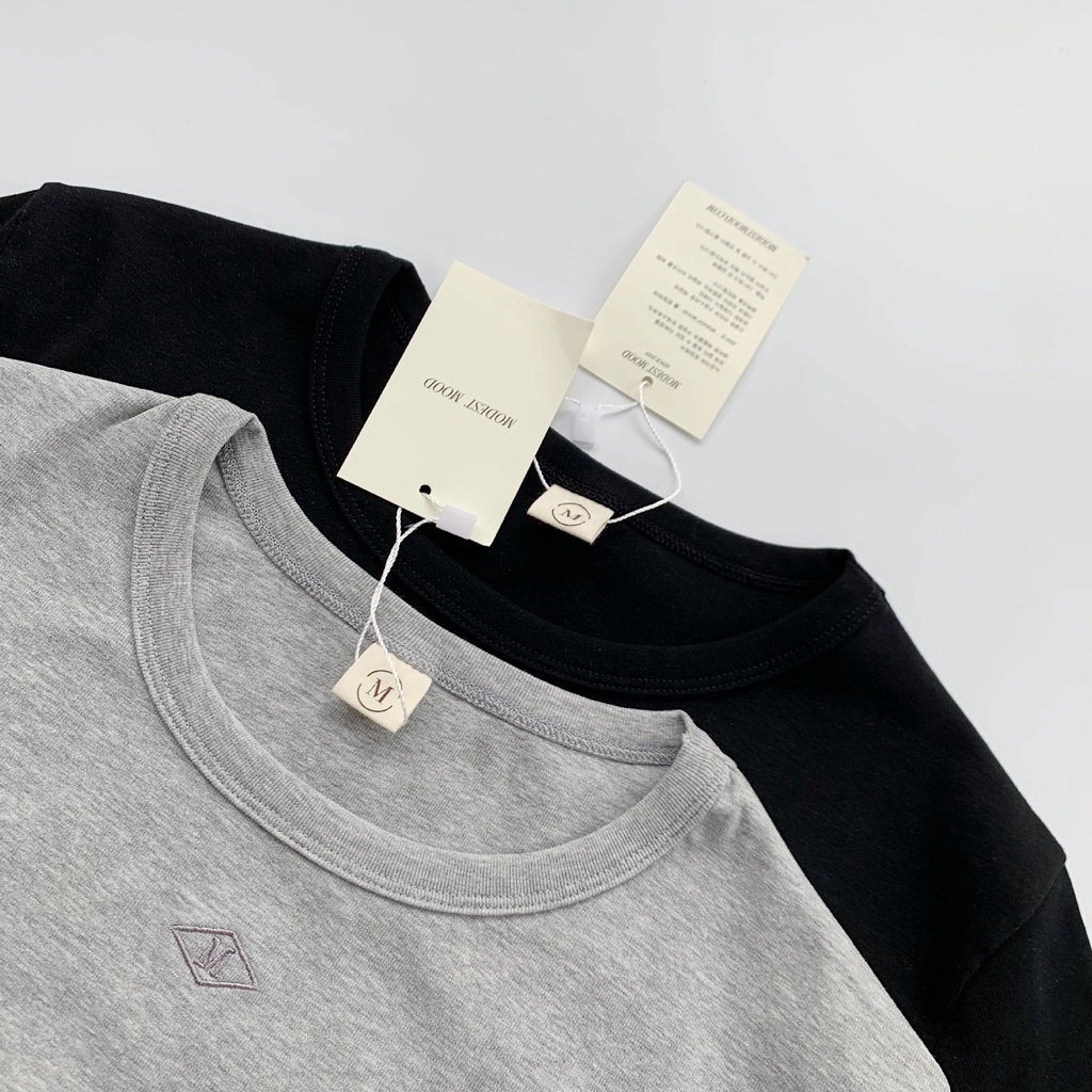 Áo Thun Cotton Tinh Khiết Mềm Mại Ngắn Tay Ôm Dáng Thiết Kế Ngọt Ngào Thời Trang Mùa Hè Hàn Quốc Niche