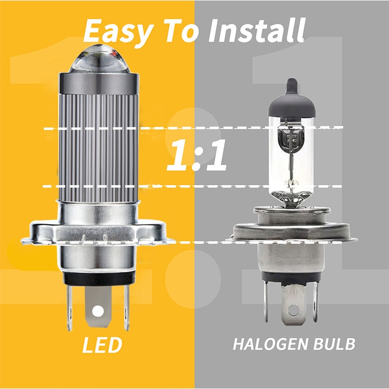 12000lm h4 led đèn pha xe máy bóng đèn csp moto trắng vàng hi-lo beam phụ kiện xe máy 6000k 12v 1pc