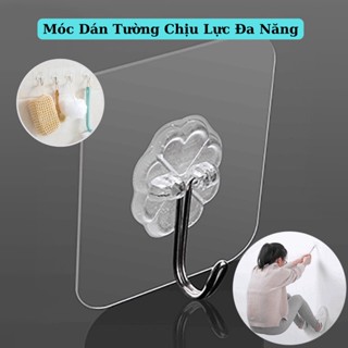 Móc treo đồ dán tường siêu bám dính bền bỉ kiểu dáng trong suốt tiện dụng