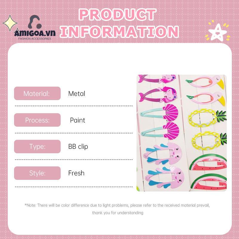 ✨✨Kẹp Tóc Bấm - Cặp Tóc Hình Hoa Quả Cho Bạn Gái Nhiều Hình Nghộ Nghĩnh Màu Sắc Đáng Yêu