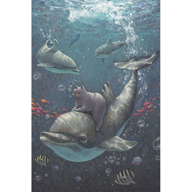 Cá voi, trò chơi ghép hình bằng gỗ, trò chơi ghép hình 300/500/1000 miếng, đồ chơi động vật