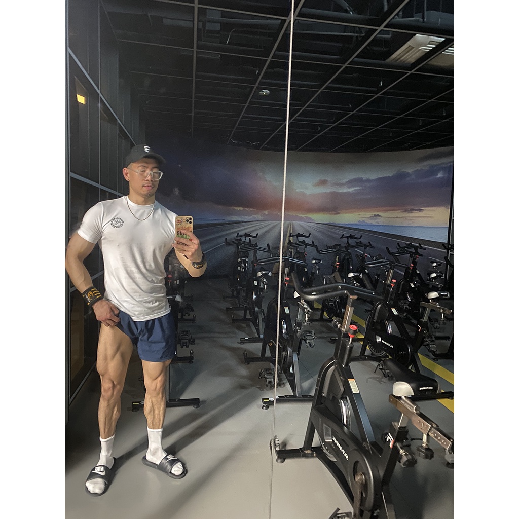 Ready stock gymshk legacy men's athletic slim fit round neck shark short sleeve t-shirt co giãn thoáng khí