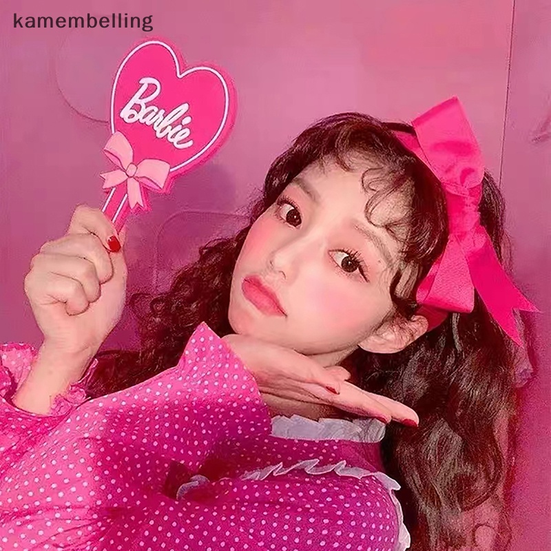 Kamembelling barbie gương cầm tay barbie sê-ri dễ thương màu hồng hình trái tim gương cầm tay phim hoạt hình nhập vai thư cầm tay gương trang điểm en