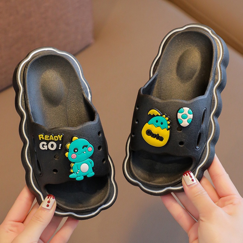 Dép trẻ em mùa hè phim hoạt hình mới trong nhà đế mềm non-slip flip-flops dép khủng long bé trai dép