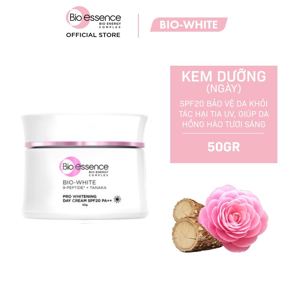 Combo dưỡng da sáng mịn Bio-Essence Bio-White Kem dưỡng ngày và đêm (50gr x2)