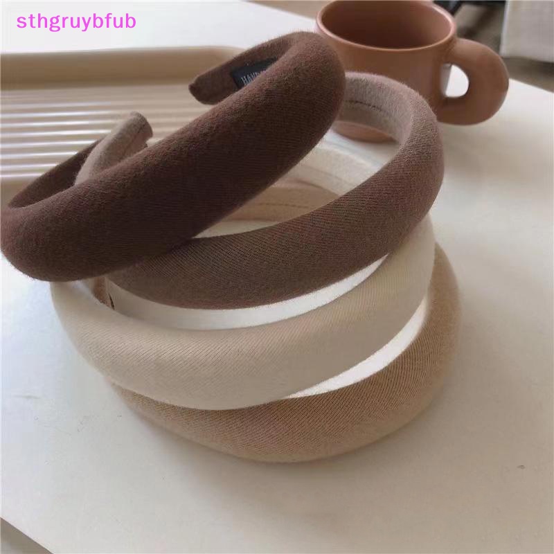Sthb elegant korean style wide-brimmed sponge headwear headband for fashion girls phụ kiện tóc vn