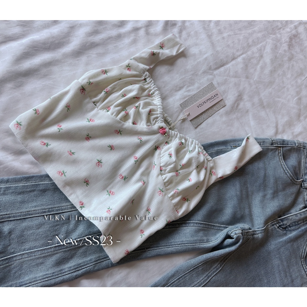 Áo hoa nhí dúm ngực 2 dây