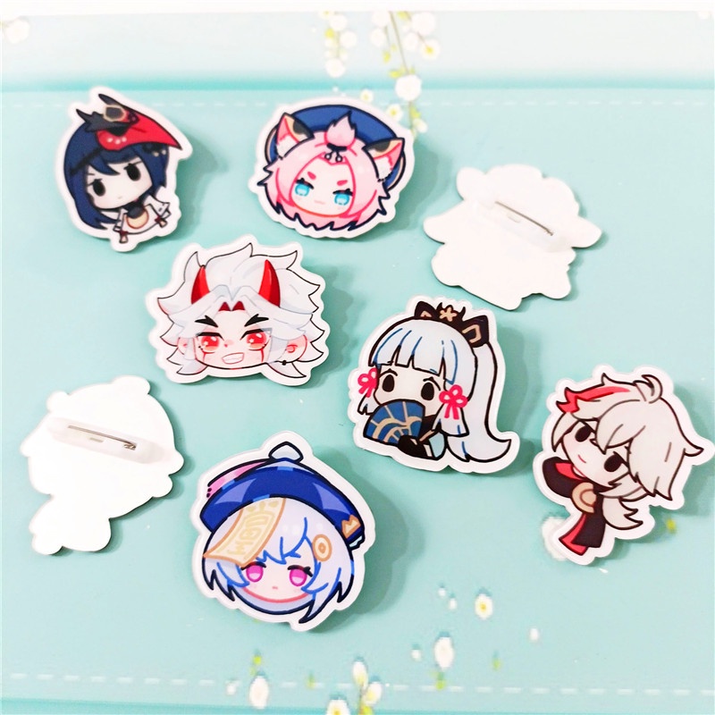 Trâm Cài Túi Học Sinh Bằng acrylic Phiên Bản q genshin Iqpact Hoạt Hình anime