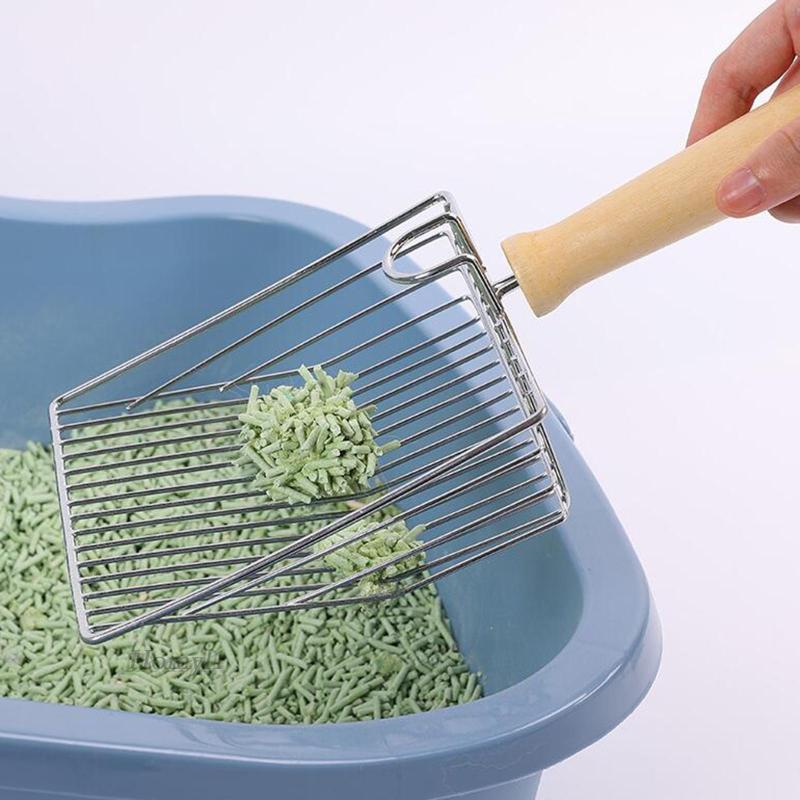 Cat litter spoon với hook pet sifting tay cầm bằng gỗ xẻng litter đồ dùng cho vật nuôi để sàng lọc nhanh cho chó hamster
