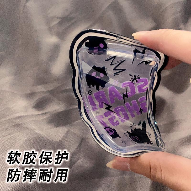 Phong cách mới phim hoạt hình ins chủ thẻ sinh viên silicone mềm thẻ xe buýt gợn sóng chống mất mát vỏ bảo vệ hộp đựng id