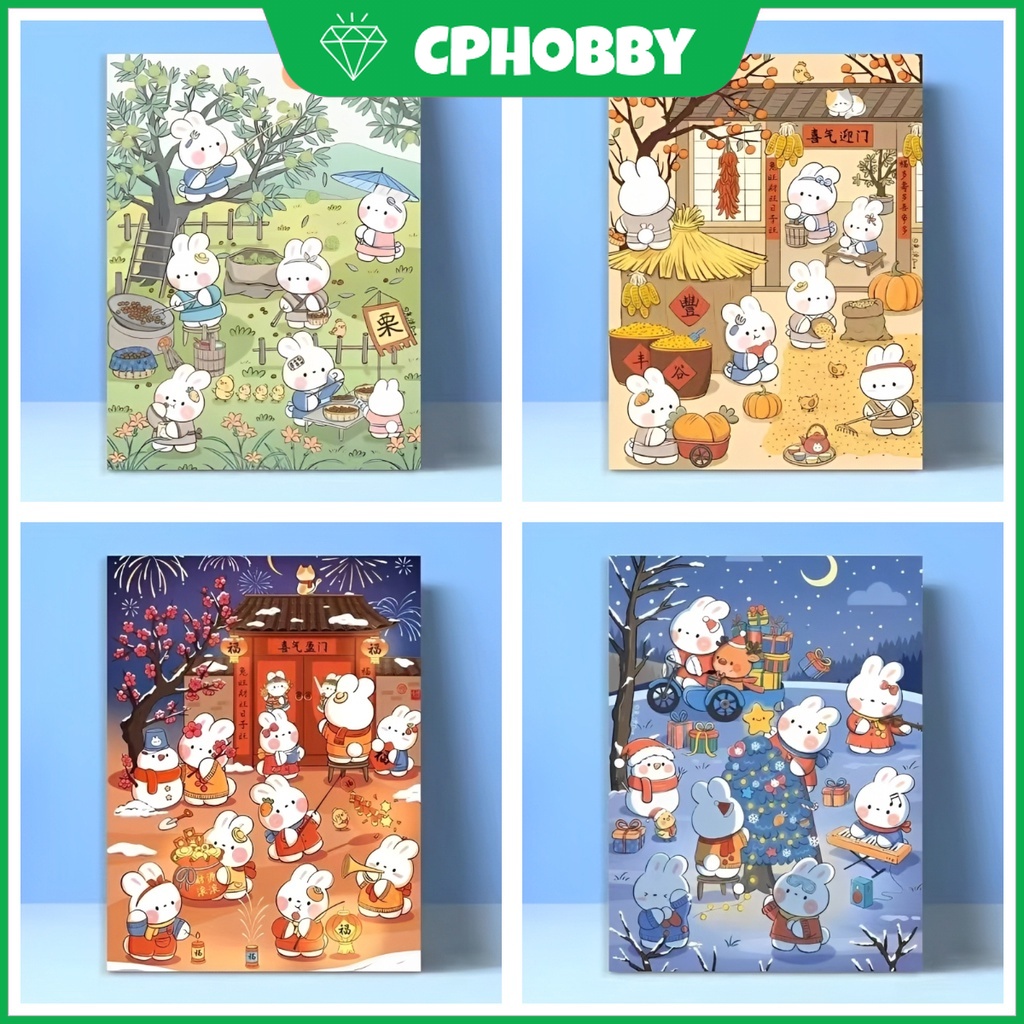: Cp làm năm mới cây thông noel mùa 5d tranh kim cương thỏ đầy đủ kim cương phòng khách dán kim cương chữ thập khâu phòng ngủ phòng ăn thêu kim cương trang trí nội thất 30x40cm