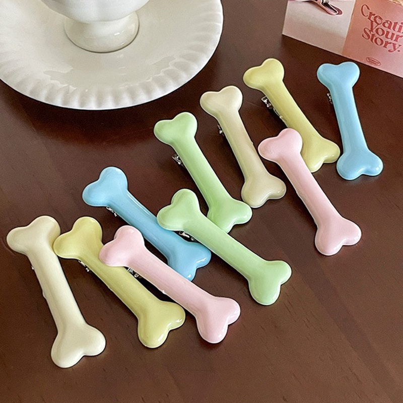 Kẹp Tóc Màu Kẹo Hình Xương Cún Phong Cách Nhật Bản Và Hàn Quốc Ngọt Ngào Dễ Thương Dành Cho Bạn Gái YR
