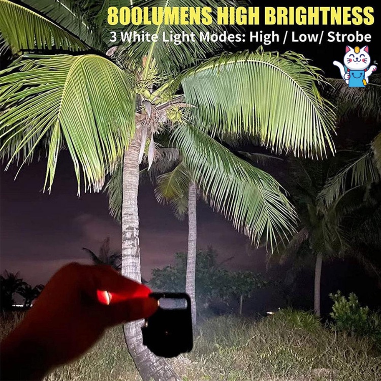 Đèn Led COB Khẩn Cấp Tự Vệ Siêu Sáng Đi Rừng Dã Ngoại Đa Năng Treo Móc Khóa, Nam Châm