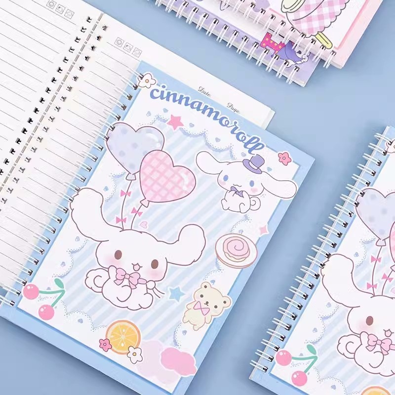 Phim hoạt hình sanrio coil notebook kuromi cinnamoroll memo book kawaii anime my melody cute journal notebook portable easy tear món quà cô gái dễ thương