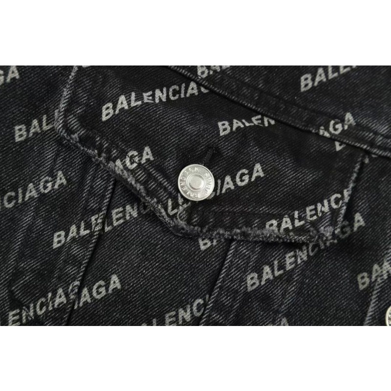 ❤️❤️Sn sàng & sn sàng❤️❤️ Balencia *** denim jacket nam thêu jeans wear ladies long-sleeved couples top