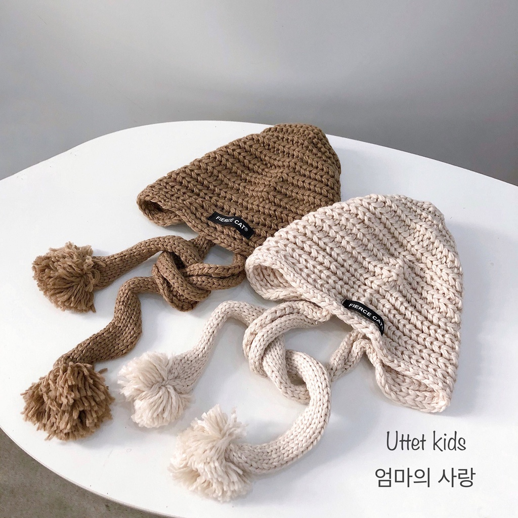 MŨ LEN VÀNH 52CM PHONG CÁCH HÀN QUỐC CHO BÉ GÁI VÀ BÉ TRAI