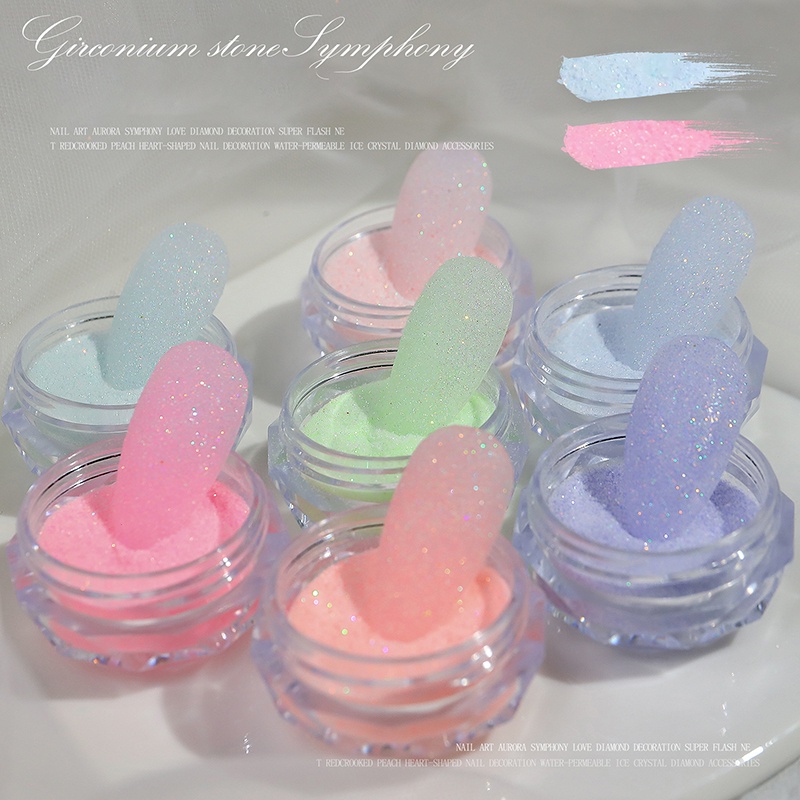 Bột trang trí móng tay MISSCHEERING siêu mịn long lanh lấp lánh màu kẹo nghệ thuật