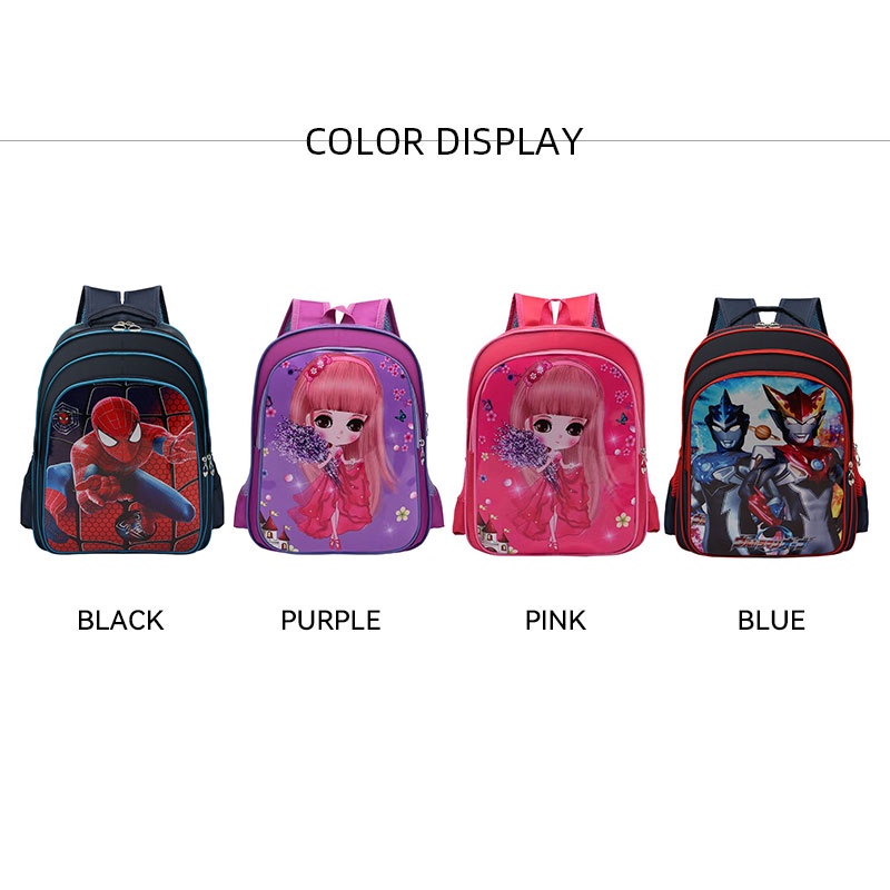 Balo MLKSRH KQES họa tiết Ultraman phong cách Hàn Quốc dành cho bé gái từ lớp 3-6