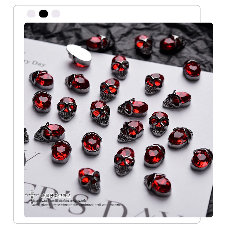 Vintage dark wind crow heart nail ornament metal cross love personality skeleton nail alloy diamond phụ kiện