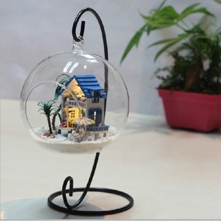 Túp lều bóng thủy tinh nhỏ treo khung sắt quà tặng sáng tạo tự làm túp lều