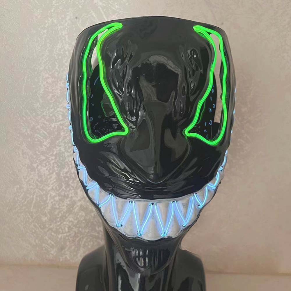 Neon LED Mask Wire Light Up Costume Purge  Party Cosplay Venom Mask Halloween