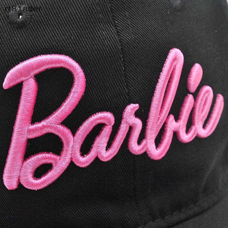 Rt mới kawaii barbie chữ thêu mũ bóng chày anime thời trang mùa hè có thể điều chỉnh mũ chống nắng ngoài trời thường xuyên mũ có đỉnh n