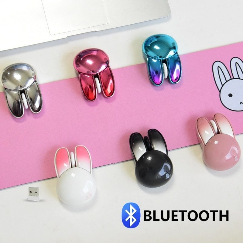 Chuột bluetooth Không Dây 2.4ghz Hình Thỏ Dễ Thương
