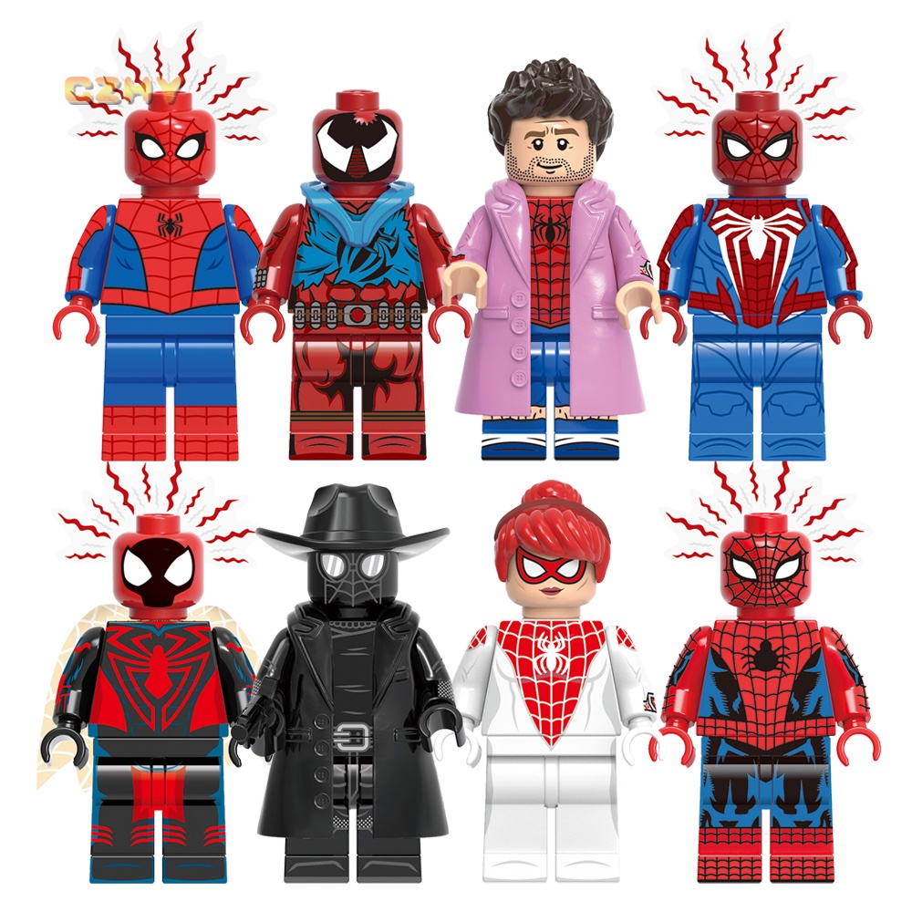 Scarlet spider heroes across the spider-verse spinneret peter parker mini building block figure toys