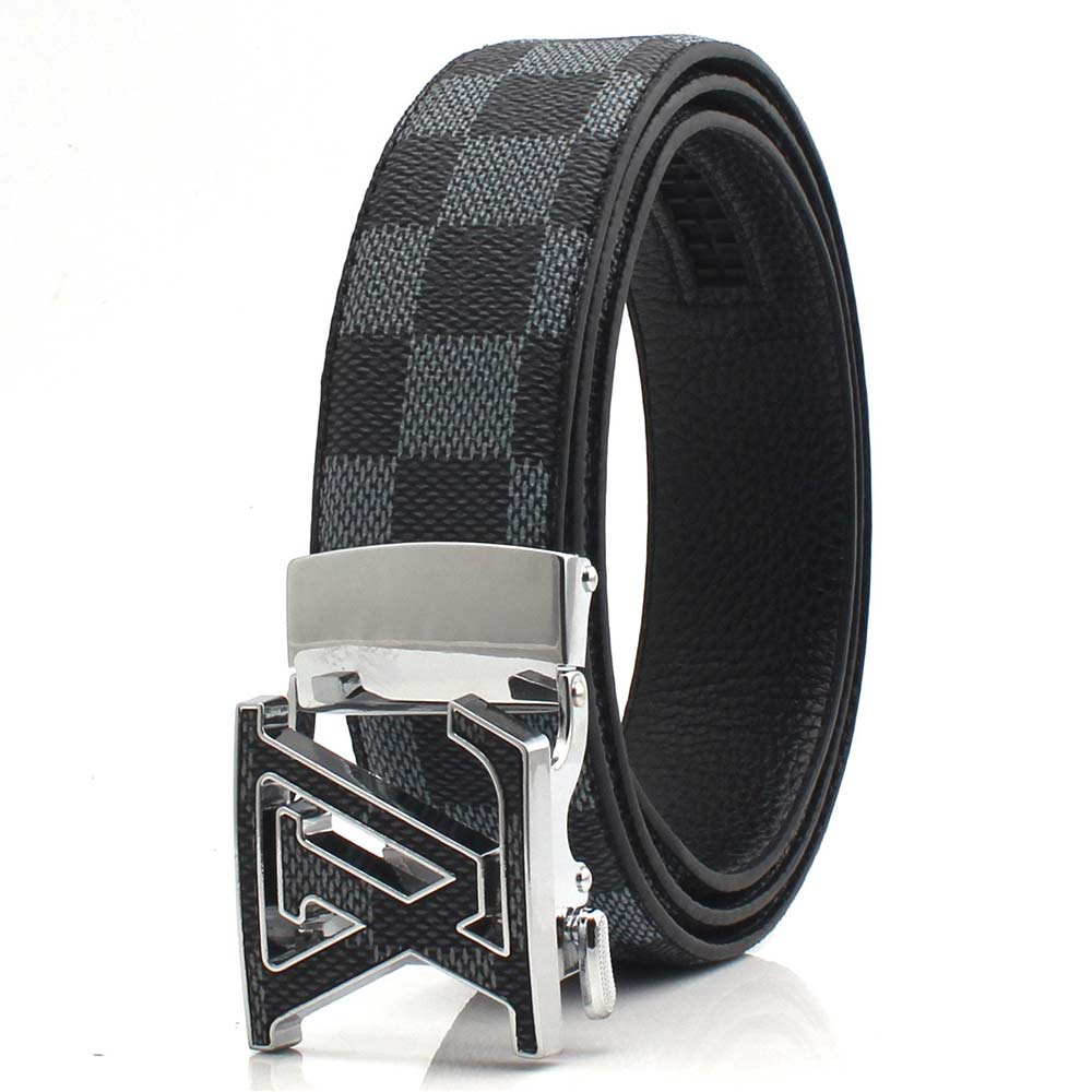 Genuine Leather High-End Versatile Letter Smooth Buckle Casual Belt Fashion L v Pants Male Young Man