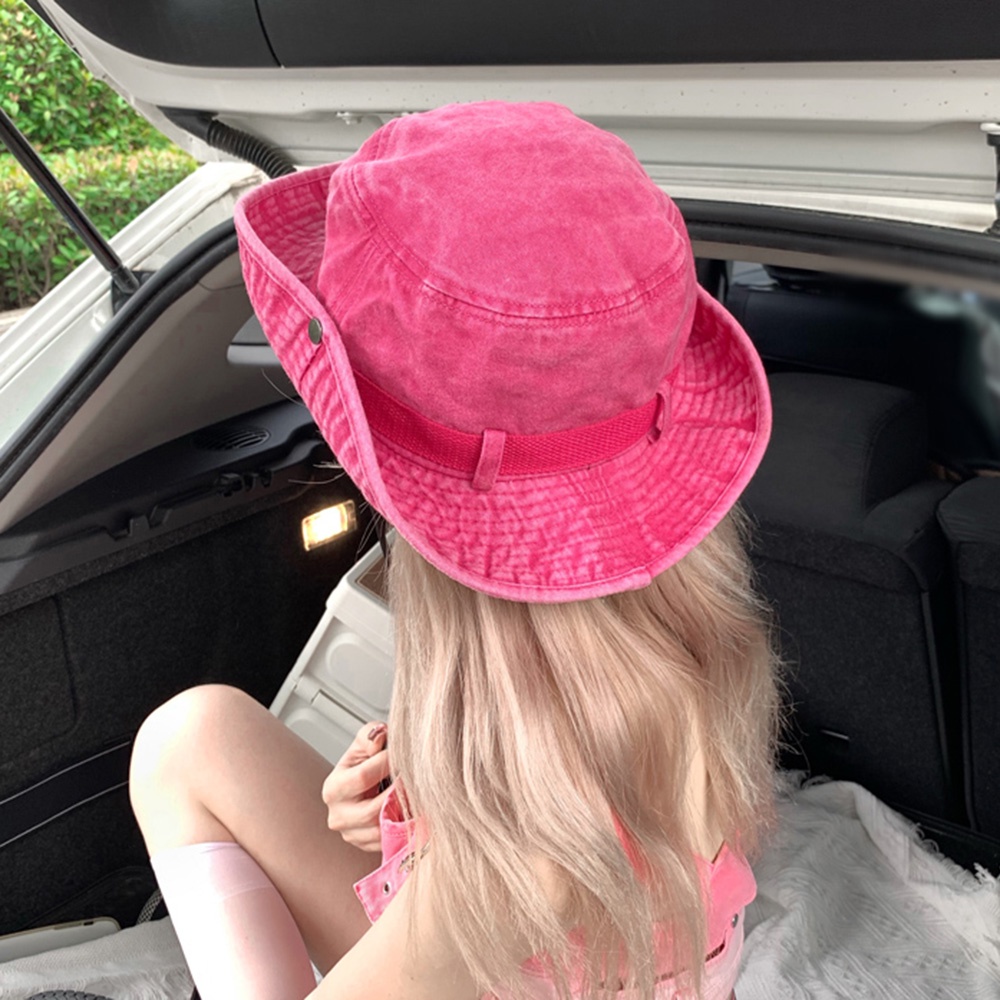 Mũ Bucket Che Nắng Đi Biển / Leo Núi In Chữ Viết Hồng Phong Cách Cao Bồi Hàn Quốc Ins Y2K 4 Màu Tùy Chọn Đa Năng Cho Nữ