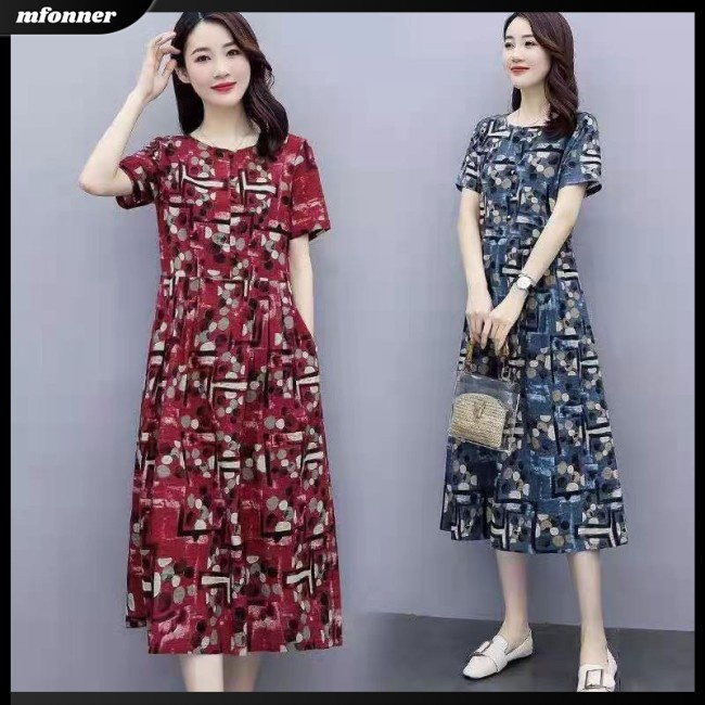 Đầm Tay Ngắn Dáng Rộng Họa Tiết Chấm Bi Kiểu Cổ Điển Thời Trang Mùa Hè Cho Bạn Gái