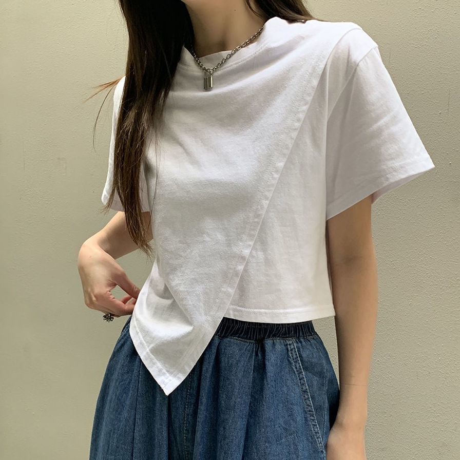 COZOK Áo Thun Tay Ngắn Màu Trơn Đa Năng Hợp Thời Trang