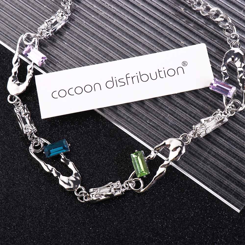 LOMBARD Vòng Cổ Choker Hình Thánh Giá Đính Đá Phong Cách Hàn Quốc Cho Nam