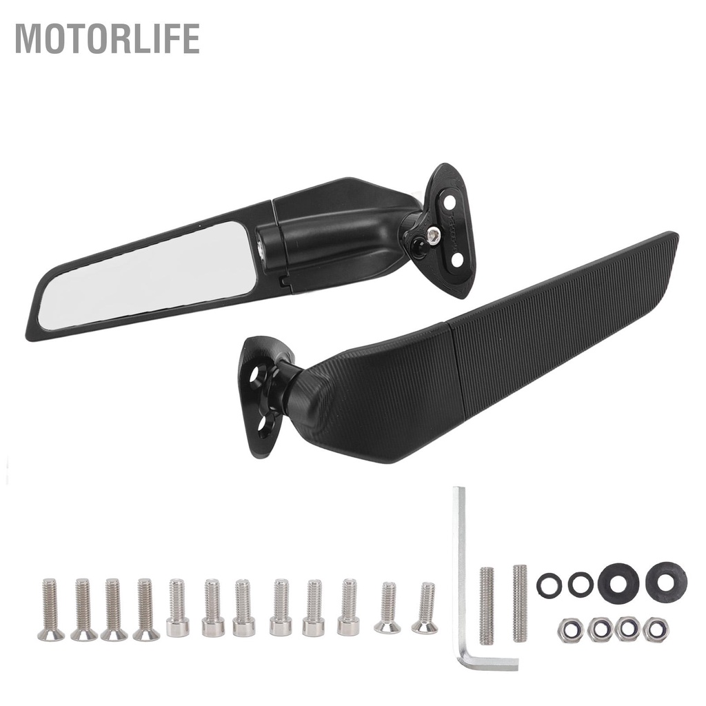 Motorlife 2 Gương Xe Máy Cánh Gió Hợp Kim Nhôm Chiếu Hậu Thay Thế Cho YZF‑R1 2015‑2019