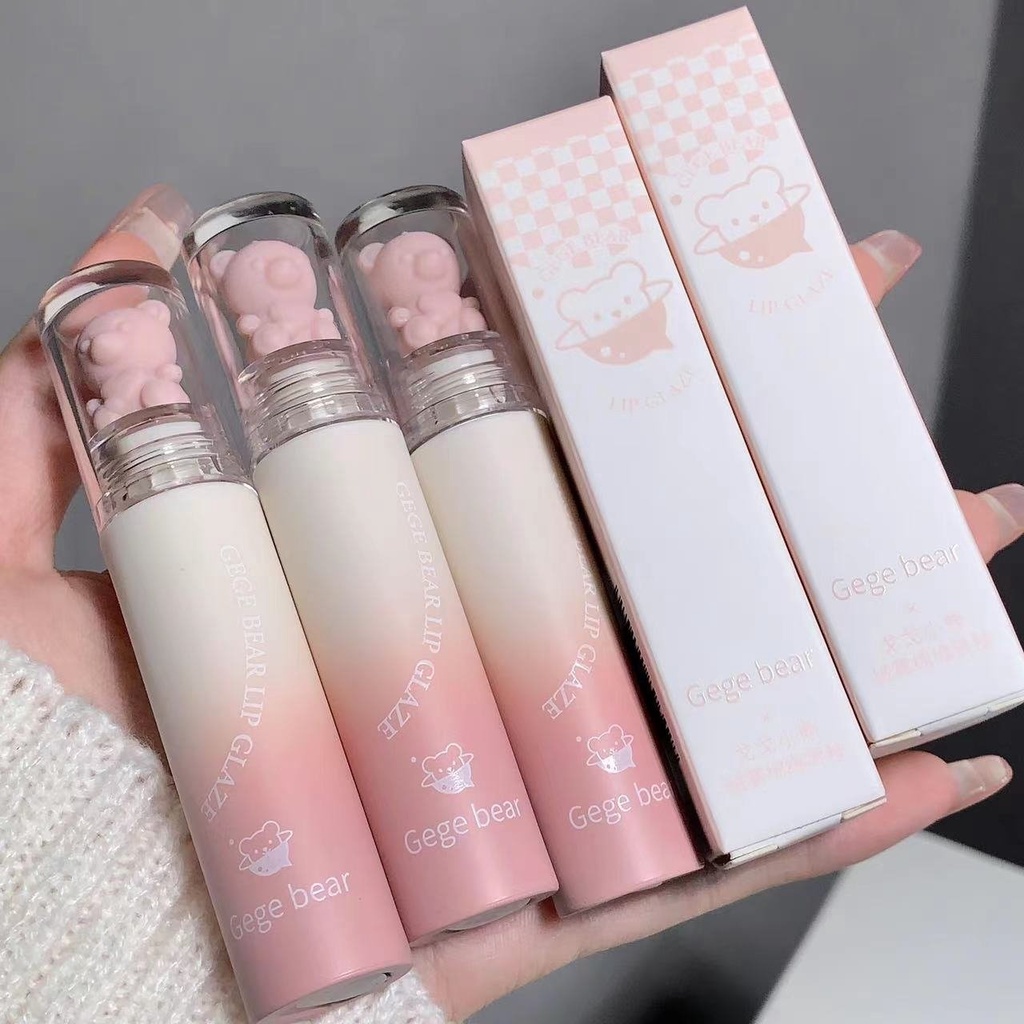 Son Môi Gege Bear Dưỡng Ẩm Lâu Trôi Chống Thấm Nước Không Dễ Phai Màu Thiết Kế Hình Gấu Dễ Thương
