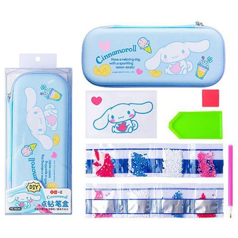 SANRIO Túi Đựng Bút Cầm Tay Bằng Da Đính Đá Pha Lê Tự Làm Họa Tiết Cinnamoroll Mymelody Kuromi 2023