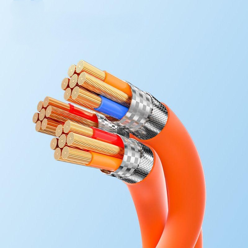 Dây Cáp Sạc Nhanh 3 Trong 1 6A Bằng Hợp Kim Kẽm Và silicone