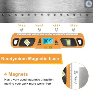 Digital Torpedo Level Protractor Magnetic 4x90°Measuring Range Electronic Angle Grader Inclinometer Electronic Level with   Magnets Incline Test Ruler