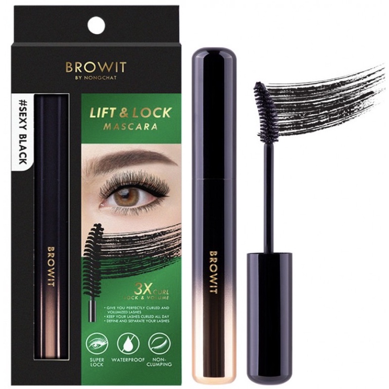 5 Mẫu Mascara NONGCHAT BROWIT PROFESSIONAL DUO ,2 IN 1 MASCARA 4+4G #SEXY BLACK #JET BLACK