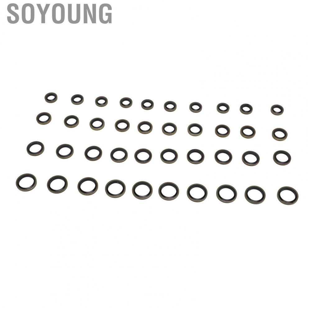 Soyoung 40 Pcs Banjo Bolt Fuel Sealing Washers 3918188 8mm 10mm 12mm 14mm Line  Plate Replacement