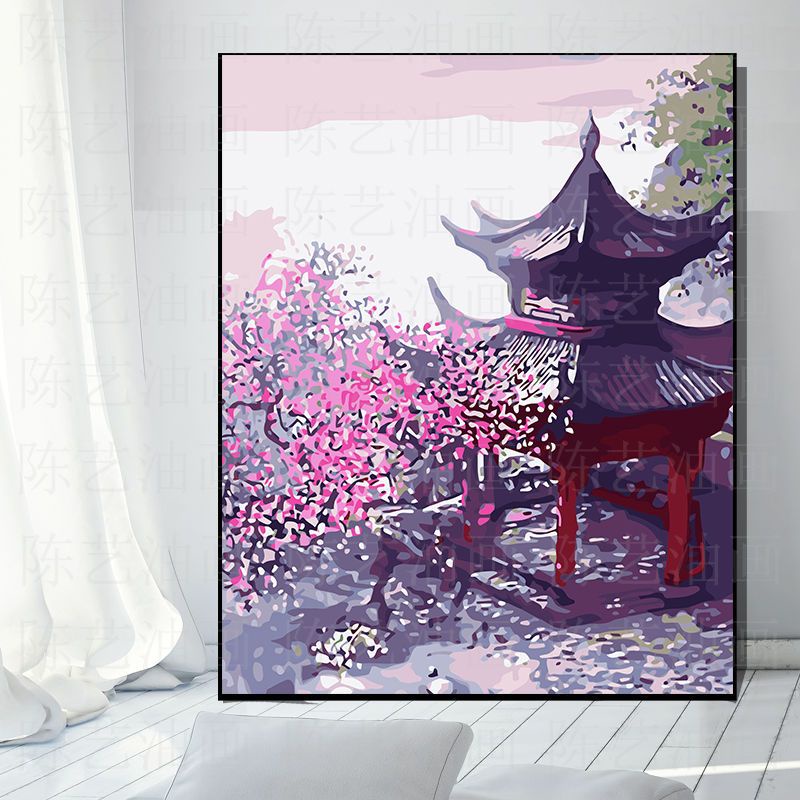 Tranh Sơn Dầu Trang Trí Nội Thất 30 * 40cm Tự Làm Hình Phong Cảnh