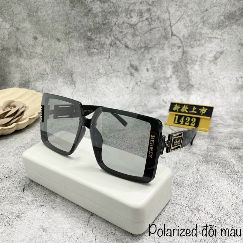 Kính Vuông Nữ Đổi Màu chữ H HM Tròng poli Đi Ngày Và Đêm Chống Tia UV400