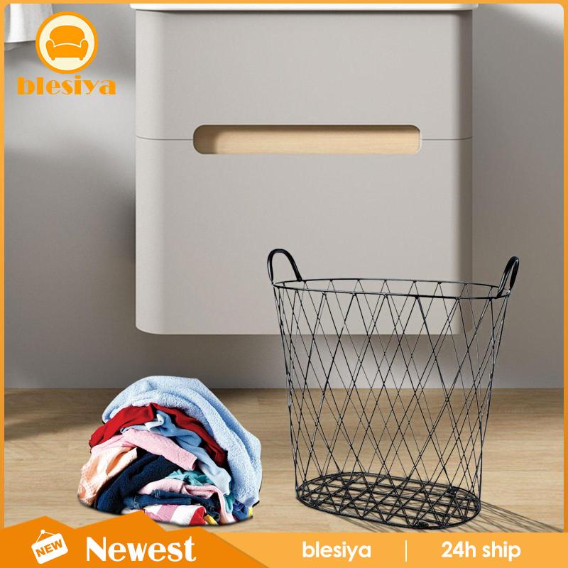 Giỏ Đựng Đồ Giặt Bằng Sắt Có Tay Cầm Trang Trí Nhà Cửa