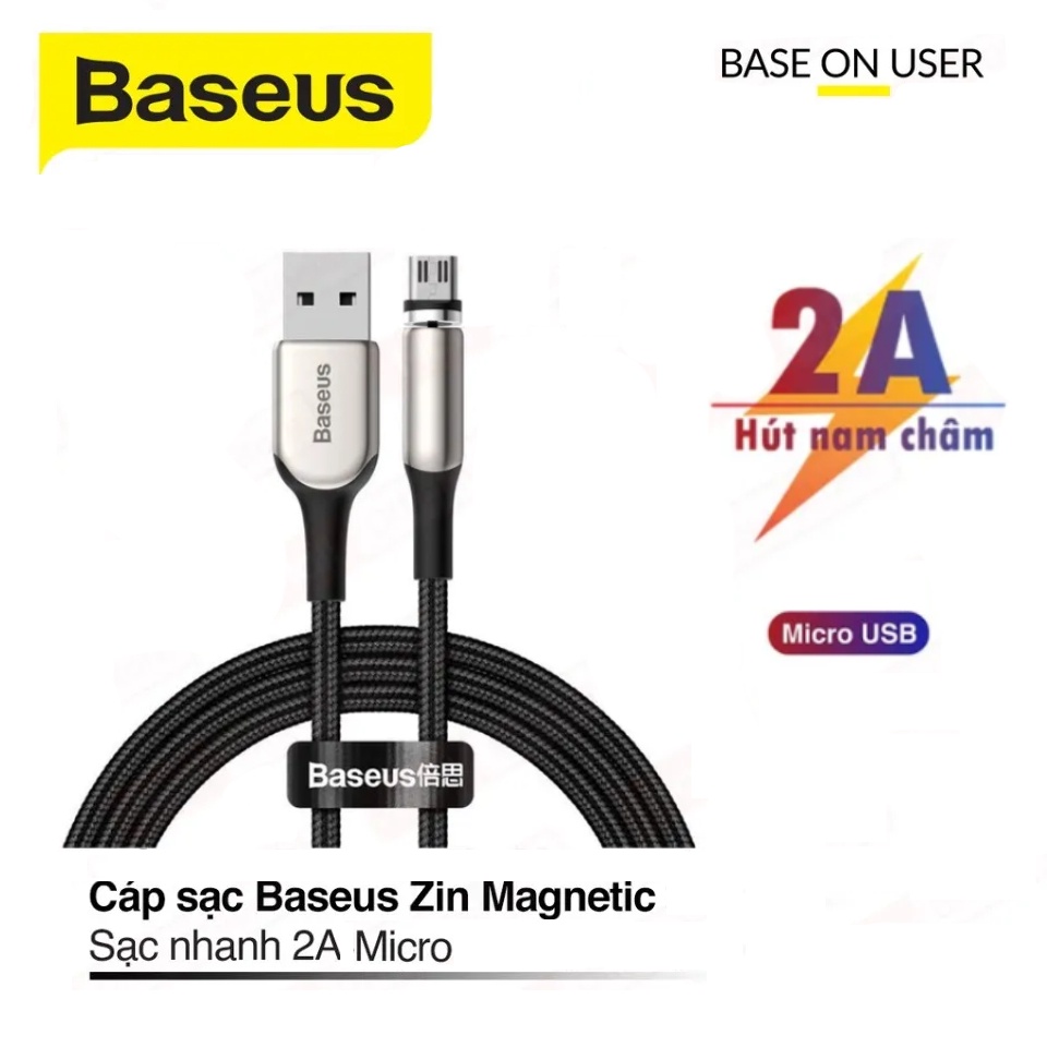 Cáp sạc từ thế hệ thứ 3, Cáp từ tính Baseus Zinc Magnetic series Micro cho Smartphone/Tablet Cable