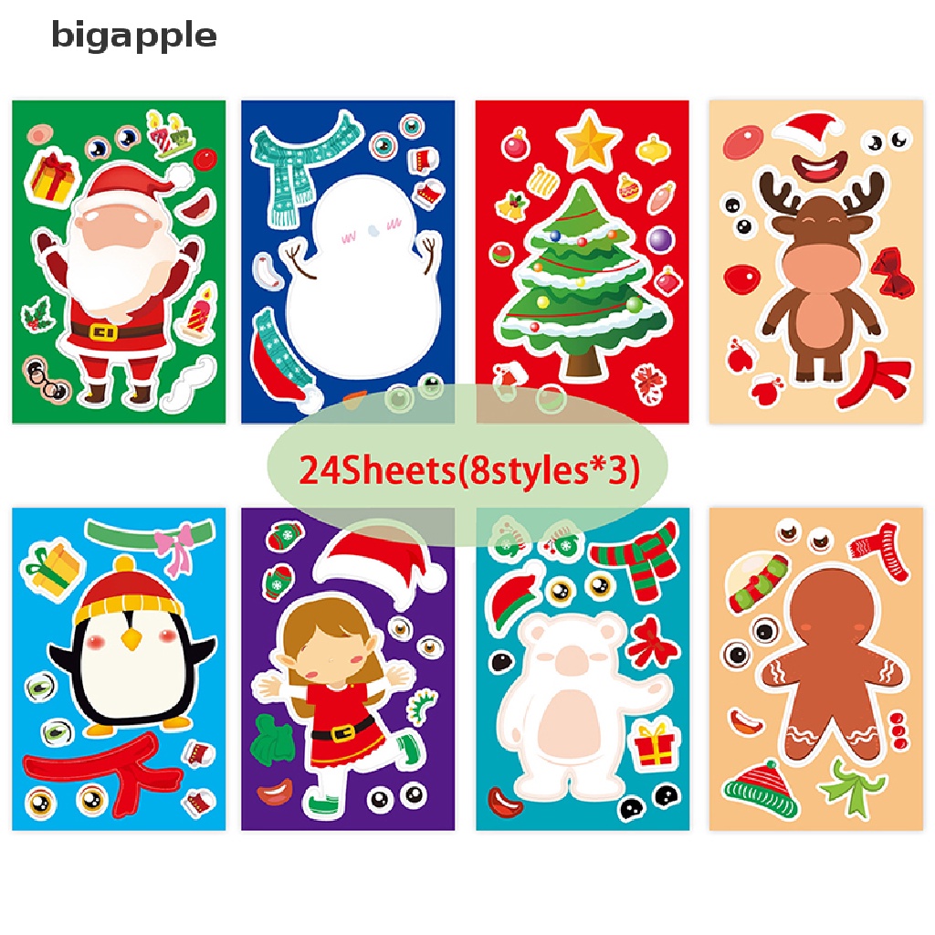 Set 24 Miếng Dán Chủ Đề Giáng Sinh Ngộ Nghĩnh